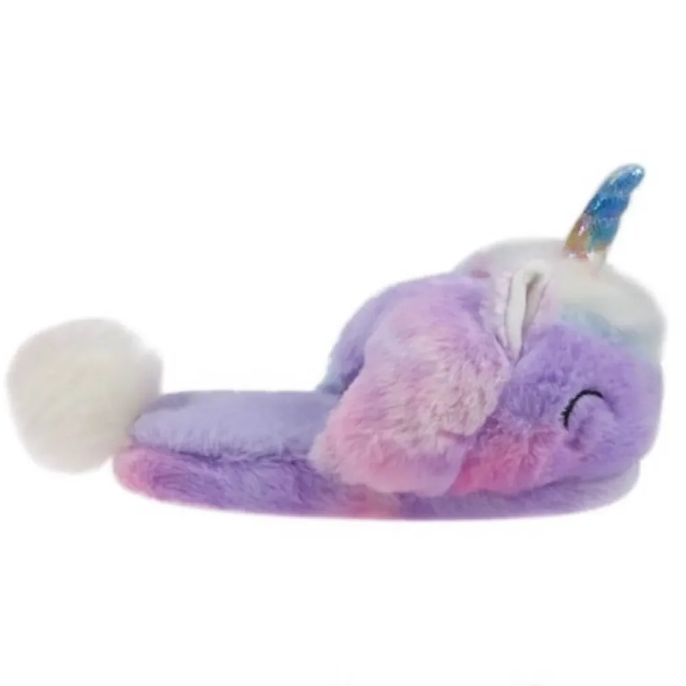 NWT Wonder Nation Sz 11-12 Big Girl's Unicorn Scuff Pink,Lilac,Blue Slippers New